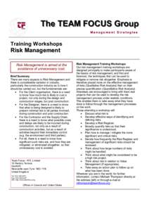 Microsoft Word - Risk Management Workshops v2.doc