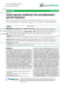Whole genome prediction for preimplantation genetic diagnosis