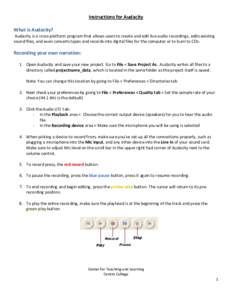 Microsoft Word - Instructions for Audacity