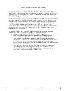 Exit Interview with Mary Ann Forehand  An exit interview was conducted with Mary Ann Forehand of the Special Reply Unit, Presidential Correspondence, by Marie B. Allen, Presidential Papers Staff, on September 19, 1978, i
