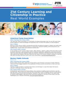 Family Engagement Advisor  21st Century Learning and Citizenship in Practice Real World Examples