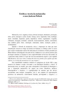    Estética e teoria da melancolia: o caso Jackson Pollock  Nuno Carvalho