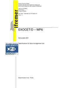Exocet/D WP6 Specifications