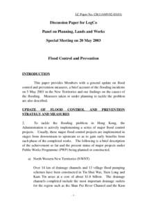 LC Paper No. CB[removed])  Discussion Paper for LegCo Panel on Planning, Lands and Works Special Meeting on 20 May 2003