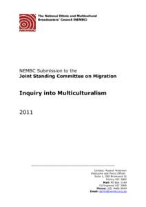 Microsoft Word - NEMBC Inquiry into Multiculturalism September11 FINAL FINAL.doc