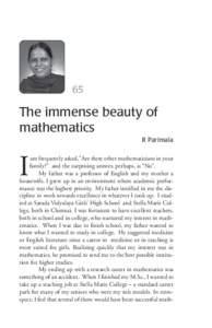 Number theorists / Raman Parimala / Srinivasa Ramanujan / Mathematics / Fellows of the Royal Society / Indian people