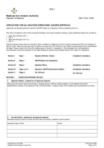 Application for all Weather Operations (AWOPS) Approval