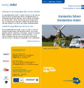 2013 | MultiBus / Belbus  euregioticket Fahrplan und Tarife de Dienstregeling en tarieven nl