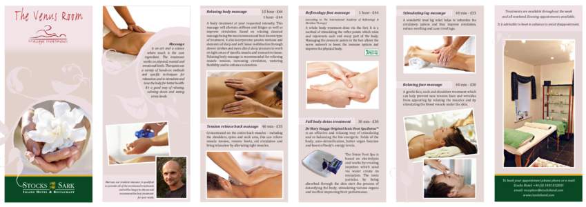 The Venus Room  Relaxing body massage Massage treatments