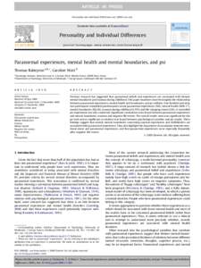 ARTICLE IN PRESS Personality and Individual Differences xxxxxx–xxx Contents lists available at ScienceDirect  Personality and Individual Differences