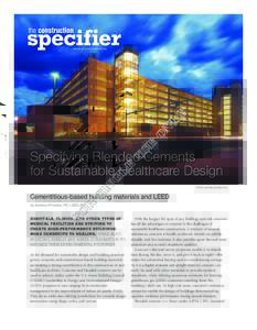 solutions for the construction industry  Specifying Blended Cements for Sustainable Healthcare Design Photo courtesy Donley’s Inc.