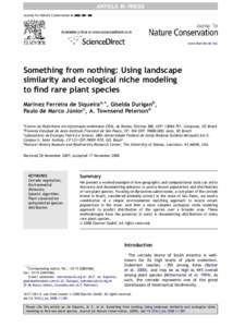Something from nothing Using landscape similarity and ecological niche modeling to find rare plant species