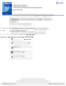 Reflective Practice International and Multidisciplinary Perspectives ISSN: PrintOnline) Journal homepage: http://www.tandfonline.com/loi/crep20  Exploring teacher questions through reflective