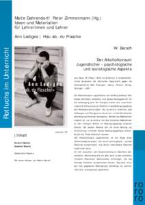 Malte Dahrendorf/ Peter Zimmermann (Hg.) Ideen und Materialien für Lehrerinnen und Lehrer
