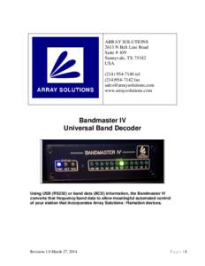 Computer hardware / Computing / Out-of-band management / USB / Serial port / Phone connector / RS-232 / Yaesu / Bandmaster / Yaesu FT-450