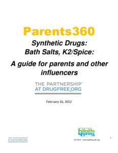 Parents360 Synthetic Drugs: Bath Salts, K2/Spice: A guide for parents and other influencers