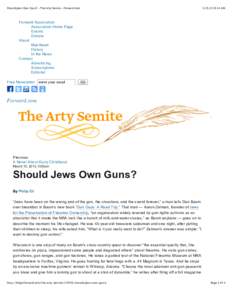 Should Jews Own Guns? – The Arty Semite – Forward.com:14 AM Forward Association Association Home Page