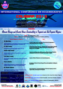 INTERNATIONAL CONFERENCE ON OCEANOGRAPHY  CALABAR 2013 INSTITUTE OF OCEANOGRAPHY, UNIVERSITY OF CALABAR, NIGERIA  in collaboration with