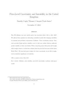 Price-Level Uncertainty and Instability in the United Kingdom Timothy Cogley,∗Thomas J. Sargent,†Paolo Surico‡ November 17, 2014  Abstract