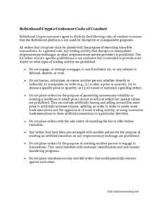 Microsoft Word - Robinhood Crypto Customer Code of Conduct.docx