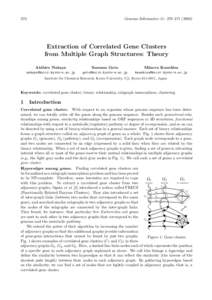 Genome Informatics 11: 270–Extraction of Correlated Gene Clusters from Multiple Graph Structures: Theory