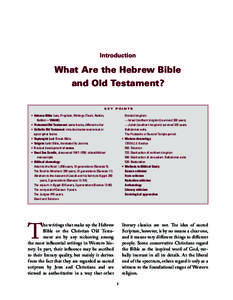 Introduction  What Are the Hebrew Bible and Old Testament? KEY POINTS