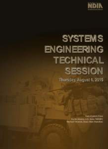 SYSTEMS ENGINEERING TECHNICAL SESSION Thursday, August 6, 2015