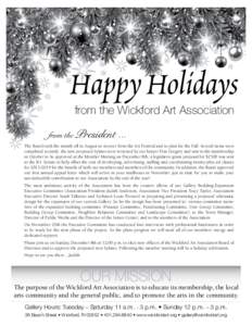 Happy Holidays from the Wickford Art Association from the President  ...