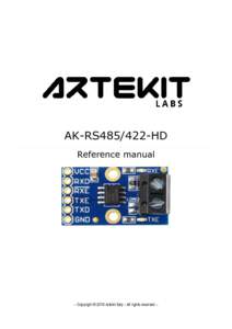 AK-RS485/422-HD Reference manual – Copyright © 2016 Artekit Italy – All rights reserved –  AK-RS485/422-HD - Reference manual
