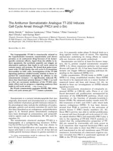 Biochemical and Biophysical Research Communications 285, 483– [removed]doi:[removed]bbrc[removed], available online at http://www.idealibrary.com on The Antitumor Somatostatin Analogue TT-232 Induces Cell Cycle Arres