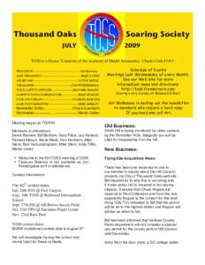Thousand Oaks JULY Soaring Society  2009