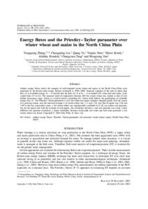 HYDROLOGICAL PROCESSES Hydrol. Process. 18, 2235– Published online in Wiley InterScience (www.interscience.wiley.com). DOI: hyp.5528 Energy fluxes and the Priestley–Taylor parameter over winter wh