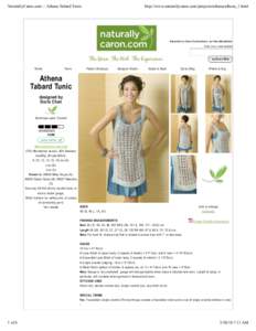 NaturallyCaron.com :: Athena Tabard Tunic  http://www.naturallycaron.com/projects/athena/athena_1.html Subscribe to Caron Connections, our free eNewsletter Enter your e-mail address