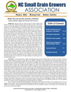 NC Small Grain Growers ASSOCIATION [Type the document title]  March 2015  Newsletter  Spring Edition