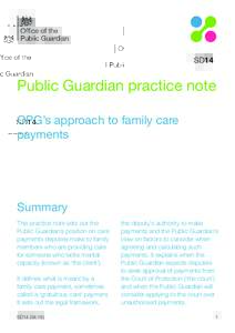 SD14  Public Guardian practice note OPG’s approach to family care payments