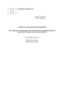 EUROPEAN COMMISSION  Brussels, [removed]C[removed]final  COMMUNICATION FROM THE COMMISSION