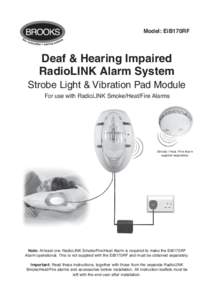 Model: EiB170RF  Deaf & Hearing Impaired RadioLINK Alarm System Strobe Light & Vibration Pad Module For use with RadioLINK Smoke/Heat/Fire Alarms