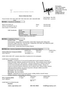 Mason Stain 6021 Dark Red Material Safety Data Sheet