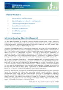 European Commission  DG Internal Market and Services EBC Info-letter Issue 4 | August 2011