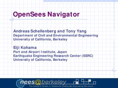 OpenSees Navigator  &  Hybrid Simulation
