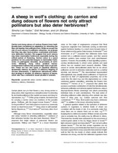 Hypothesis  DOIbiesA sheep in wolf’s clothing: do carrion and dung odours of flowers not only attract