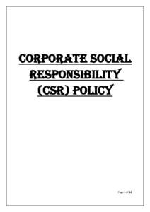 Corporate Social Responsibility (CSR) Policy Page 1 of 12