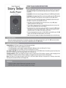 Solar-Powered  Story Teller Audio Player User Manual
