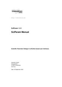 http://intevation.net  SciParamSciParam Manual