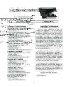 Big Sky Roundup http://montanamsgs.orgOfficers October 2017