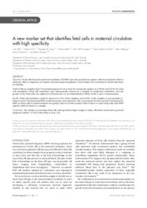 DOI: pdORIGINAL ARTICLE A new marker set that identiﬁes fetal cells in maternal circulation with high speciﬁcity
