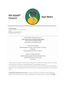 PEI ADAPT Council Agri-News  In This Issue: