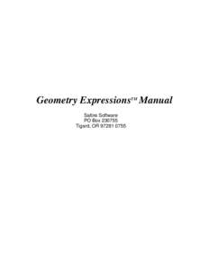 Geometry Expressions Manual TM Saltire Software PO BoxTigard, OR