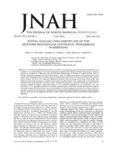 JNAH  ISSNThe Journal of North American Herpetology