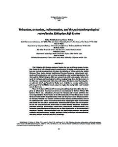 Geological Society of America Special Paper[removed]Volcanism, tectonism, sedimentation, and the paleoanthropological record in the Ethiopian Rift System